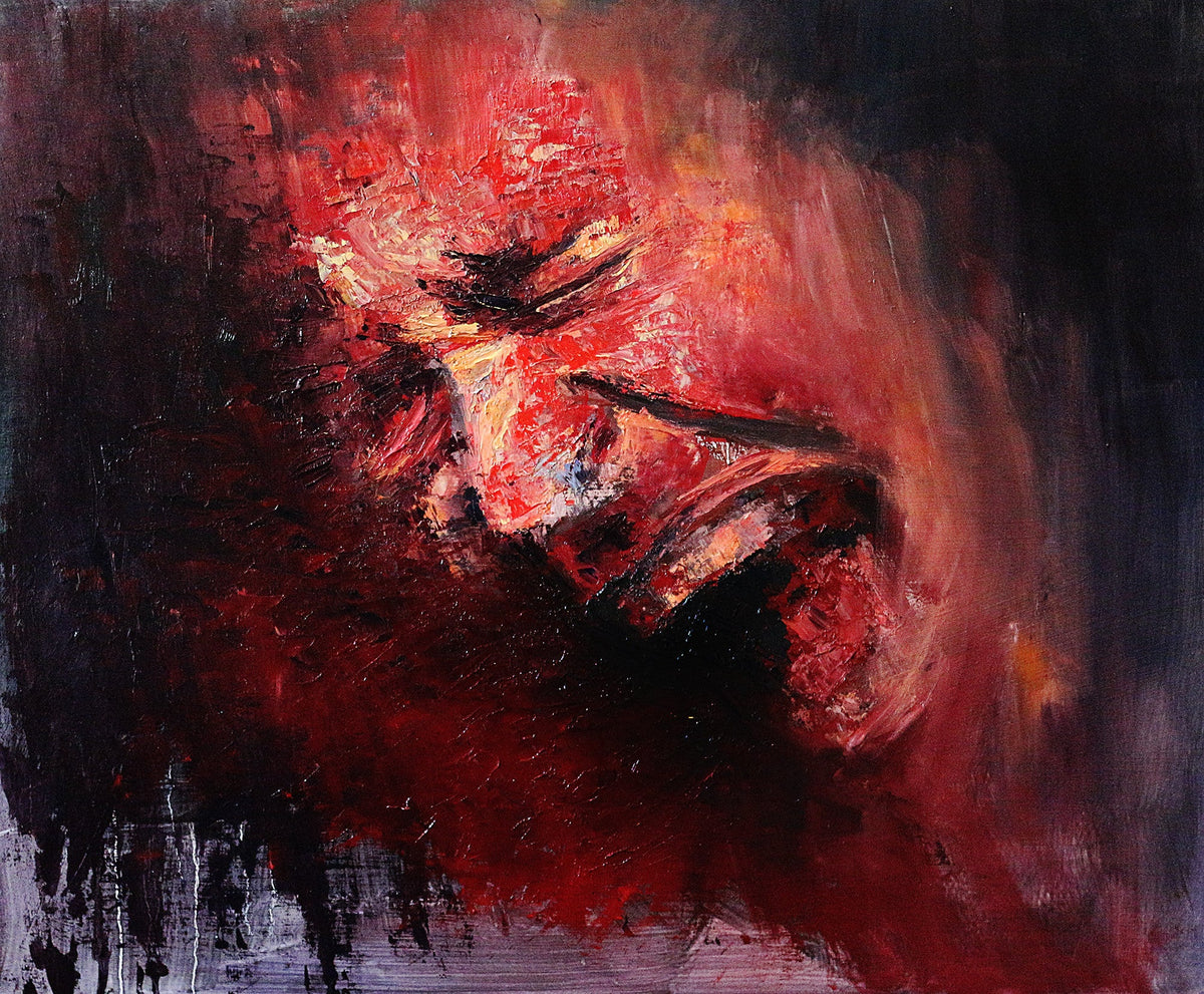 Crawling, a palette-knife oil painting by Ramandip Singh