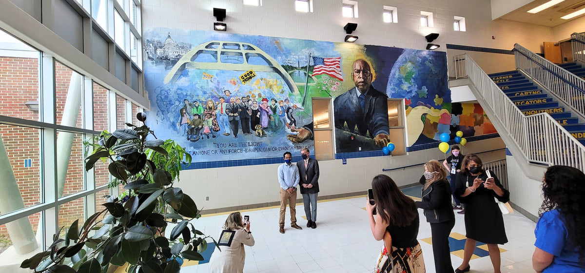 John R. Lewis High School mural in Springfield, Virginia