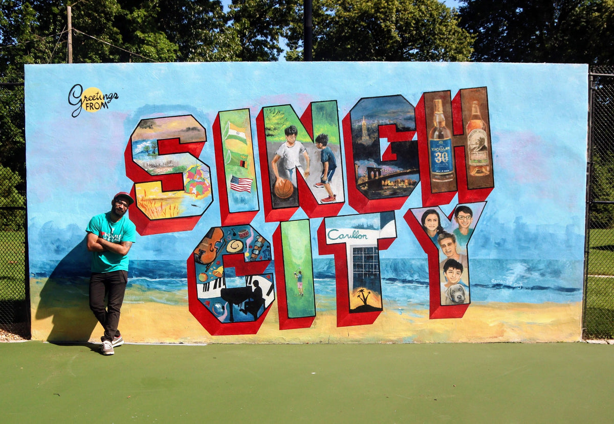 Singh City lettering mural in New Jersey